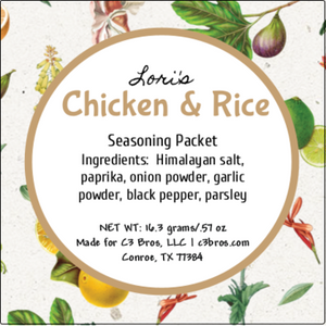 Chicken & Rice Seasoning Packet & Recipe Card