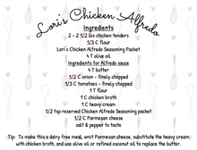 Load image into Gallery viewer, Chicken Alfredo Seasoning Packet &amp; Recipe Card