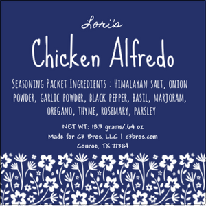 Chicken Alfredo Seasoning Packet & Recipe Card