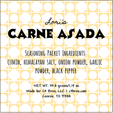 Carne Asada Seasoning Packet & Recipe Card