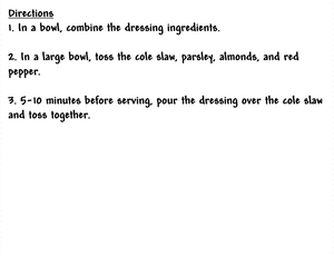 Crunchy Coleslaw Seasoning Packet & Recipe Card