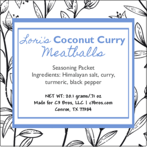 Coconut Curry Meatballs Seasoning Packet & Recipe Card