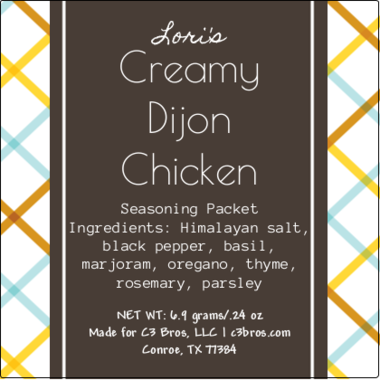 Creamy Dijon Chicken Seasoning Packet & Recipe Card