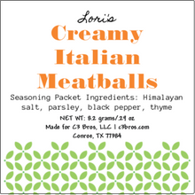 Load image into Gallery viewer, Creamy Italian Meatballs Seasoning Packet &amp; Recipe Card