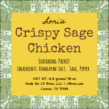 Load image into Gallery viewer, Crispy Sage Chicken Seasoning Packet &amp; Recipe Card