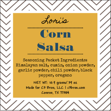 Corn Salsa Seasoning Packet & Recipe Card