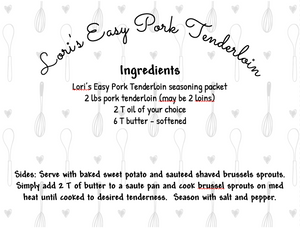 Easy Pork Tenderloin Seasoning Packet & Recipe Card