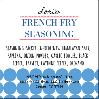 French Fry Seasoning Packet & Recipe Card