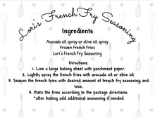 Load image into Gallery viewer, French Fry Seasoning Packet &amp; Recipe Card