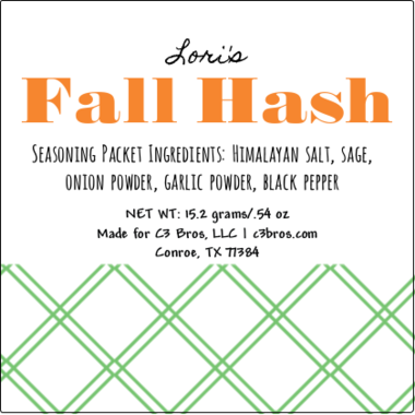 Fall Hash Seasoning Packet & Recipe Card