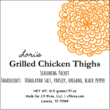 Grilled Chicken Thighs Seasoning Packet & Recipe Card