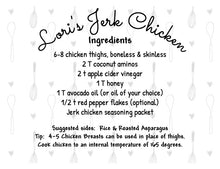 Load image into Gallery viewer, Jerk Chicken Seasoning Packet &amp; Recipe Card