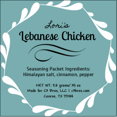 Lebanese Chicken Seasoning Packet & Recipe Card