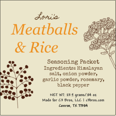 Meatballs & Rice Seasoning Packet & Recipe Card