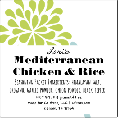 Mediterranean Chicken & Rice Seasoning Packet & Recipe Card