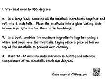 Load image into Gallery viewer, Marinara Meatballs Seasoning Packet &amp; Recipe Card
