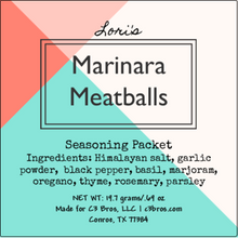 Load image into Gallery viewer, Marinara Meatballs Seasoning Packet &amp; Recipe Card