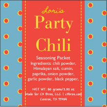 Load image into Gallery viewer, Party Chili Seasoning Packet &amp; Recipe Card