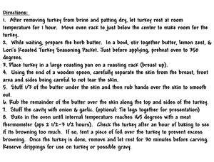 Roasted Turkey Seasoning Packet & Recipe Cards
