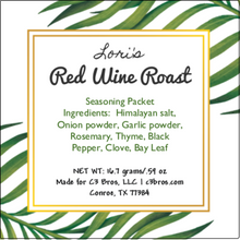 Load image into Gallery viewer, Red Wine Roast Seasoning Packet &amp; Recipe Card