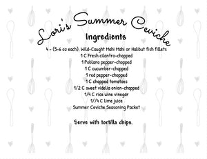 Summer Ceviche Seasoning Packet & Recipe Card