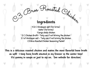 Roasted Chicken Seasoning Packet & Recipe Card