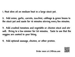 Veggie Soup Seasoning Packet & Recipe Card