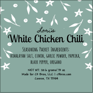 White Chicken Chili Seasoning Packet & Recipe Card