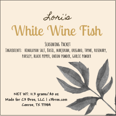 White Wine Fish Seasoning Packet & Recipe Card